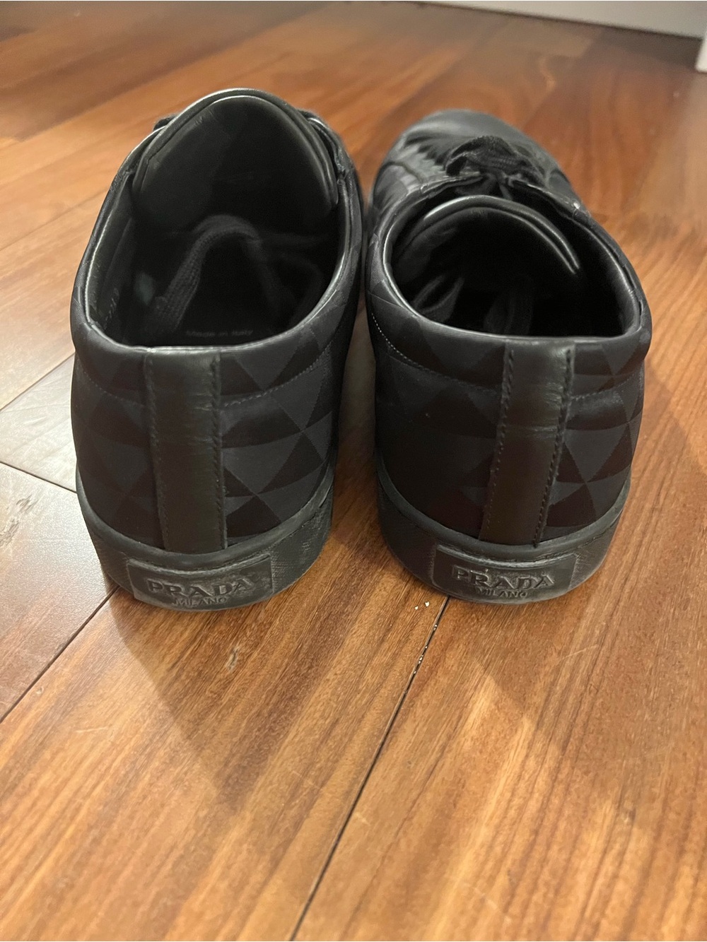 Prada Men’s Black Low-Top Sneakers US10 (Prada 9) Gently Worn - Picture 3 of 3